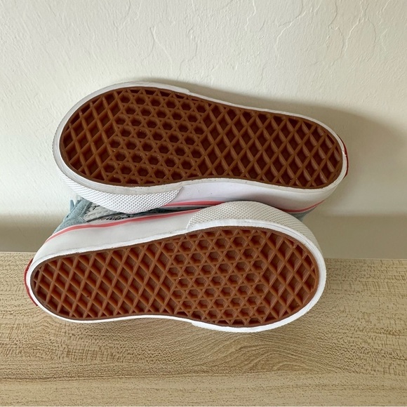 Vans Sk-8 Hi Zip I Love Unicorns Toddler Girl Blue Suede Hi Top Shoes Size 4 - Picture 7 of 9